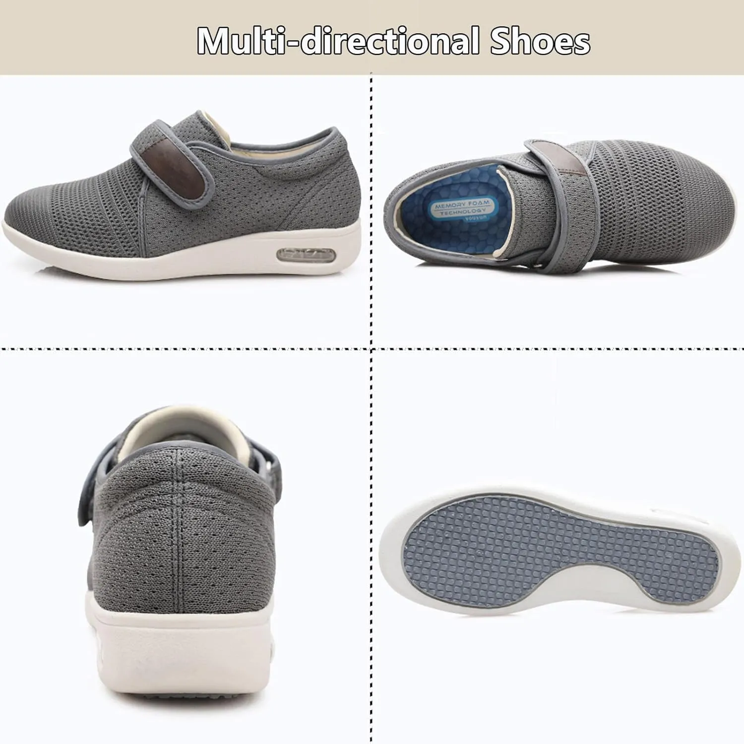 Men's Diabetic Shoes Wide Width Shoes,Diabetic Edema Plantar Fasciitis Arthritis Swollen Feet Fattening and Widening Elderly Shoes