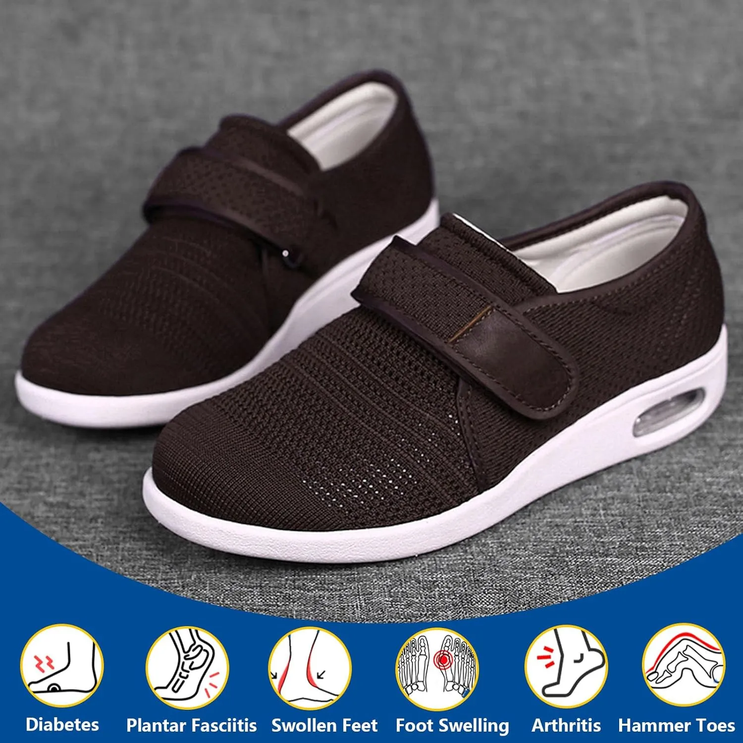 Men's Diabetic Shoes Wide Width Shoes,Diabetic Edema Plantar Fasciitis Arthritis Swollen Feet Fattening and Widening Elderly Shoes