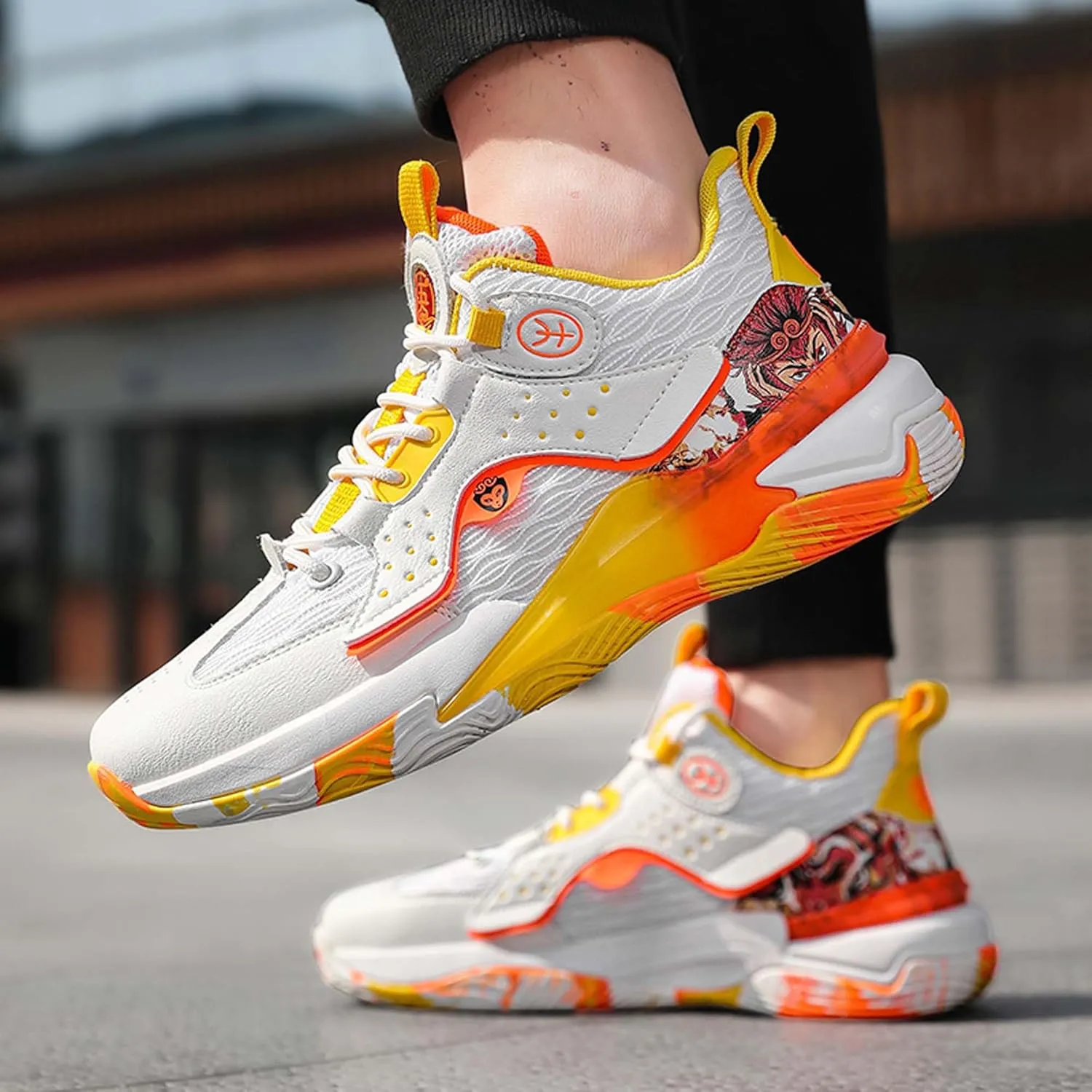 Mens Fashion Basketball Shoes Men's and Women's Non-Slip Casual Sneakers Women's Shock Absorption Lightweight Running Shoes