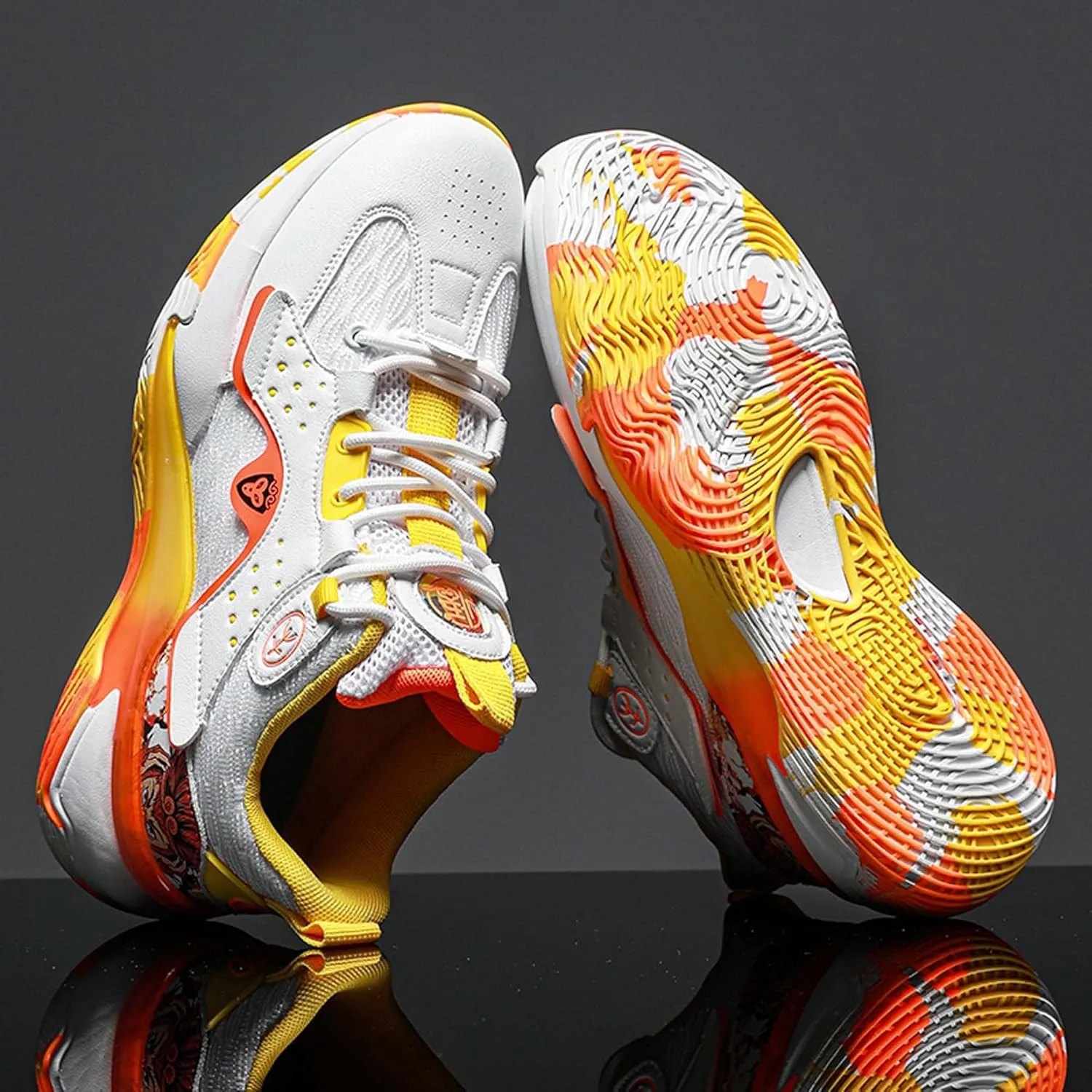 Mens Fashion Basketball Shoes Men's and Women's Non-Slip Casual Sneakers Women's Shock Absorption Lightweight Running Shoes