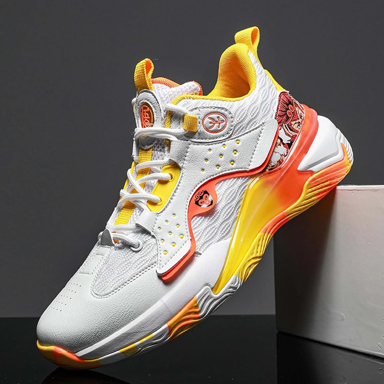 Mens Fashion Basketball Shoes Men's and Women's Non-Slip Casual Sneakers Women's Shock Absorption Lightweight Running Shoes