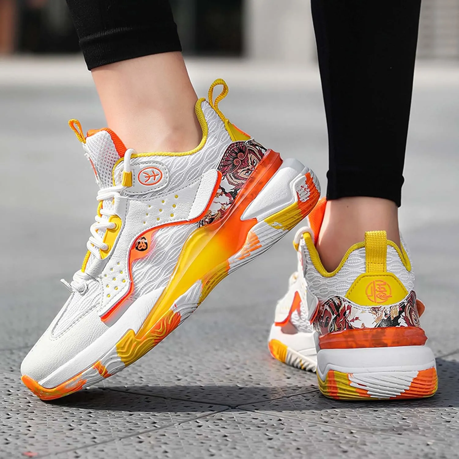 Mens Fashion Basketball Shoes Men's and Women's Non-Slip Casual Sneakers Women's Shock Absorption Lightweight Running Shoes