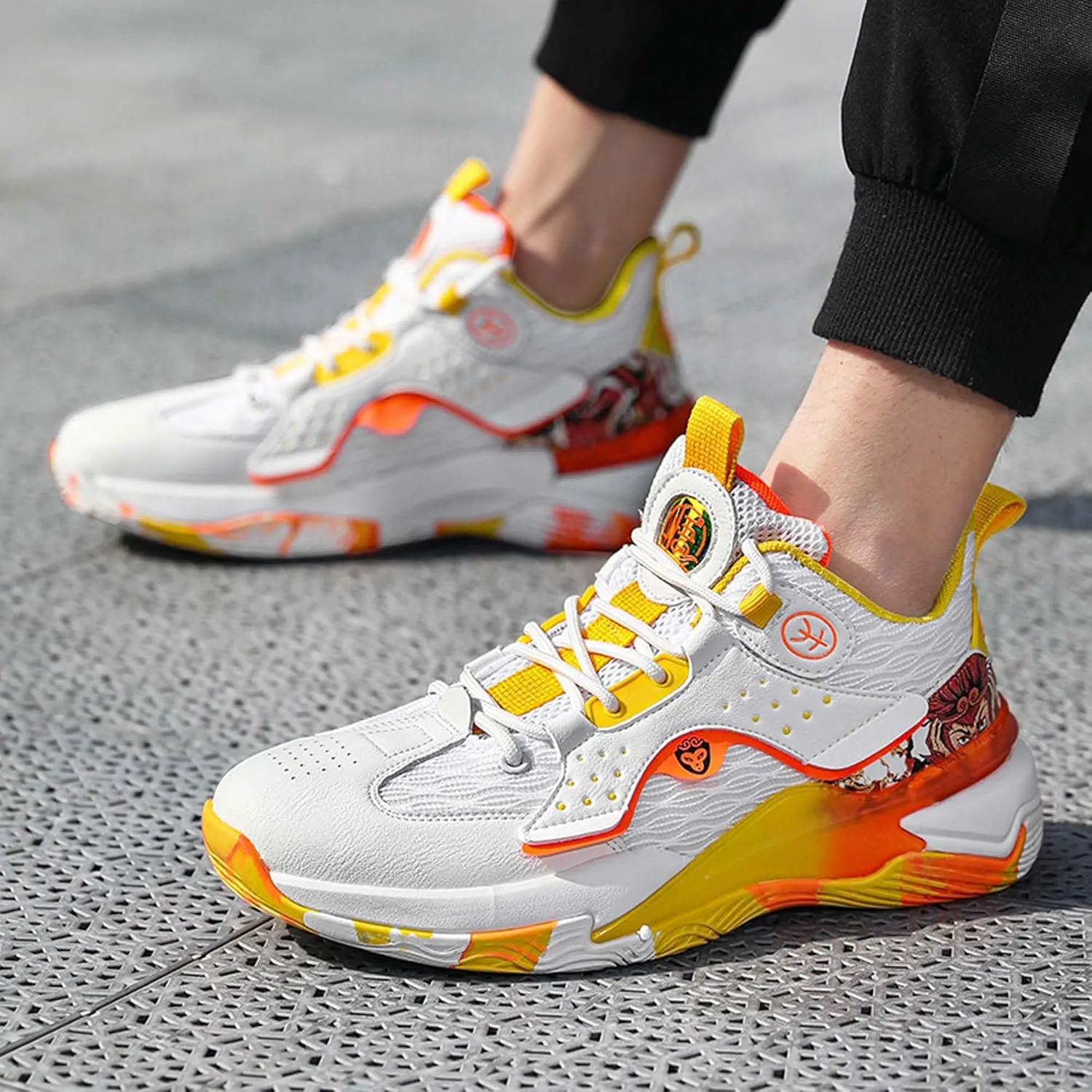 Mens Fashion Basketball Shoes Men's and Women's Non-Slip Casual Sneakers Women's Shock Absorption Lightweight Running Shoes