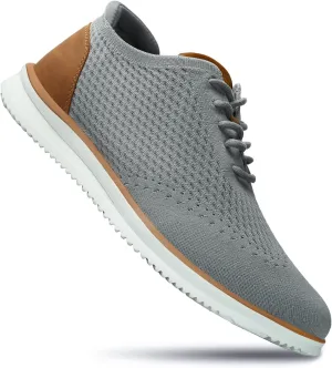Men's Fashion Dress Sneakers Casual Walking Shoes Business Oxfords Mesh Comfortable Lightweight Breathable Tennis Lace-Up