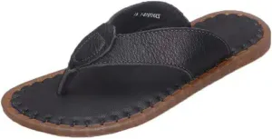 Men's Flip-Flops Leather Soft Bottom Non-Slip Breathable Men's Beach Shoes(D,41 Code)