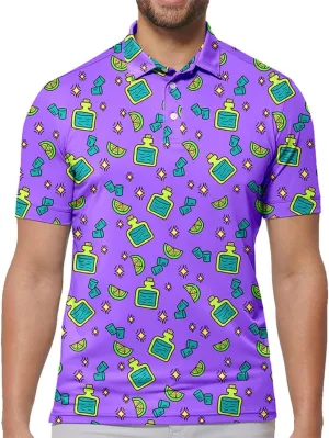 Mens Golf Shirt Print Polo Shirts for Men Performance Polo Quick-Dry 011