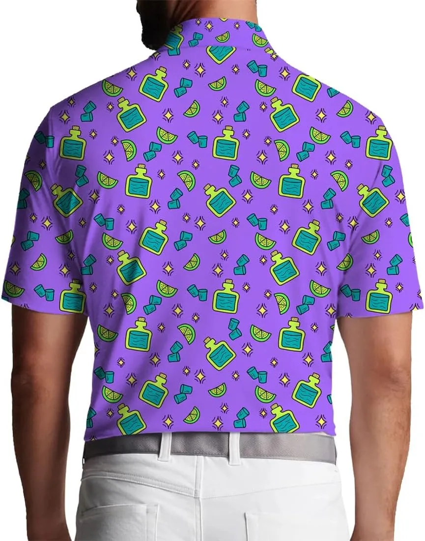 Mens Golf Shirt Print Polo Shirts for Men Performance Polo Quick-Dry 011