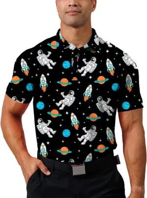 Mens Golf Shirt Print Polo Shirts for Men Performance Polo Quick-Dry 011
