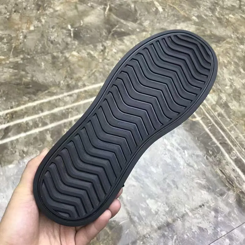 Men's High-top Leather Boots British warm Shoes for Men flat Bottom Round Toe Inner Zipper Non-slip Breathable Casual Shoes