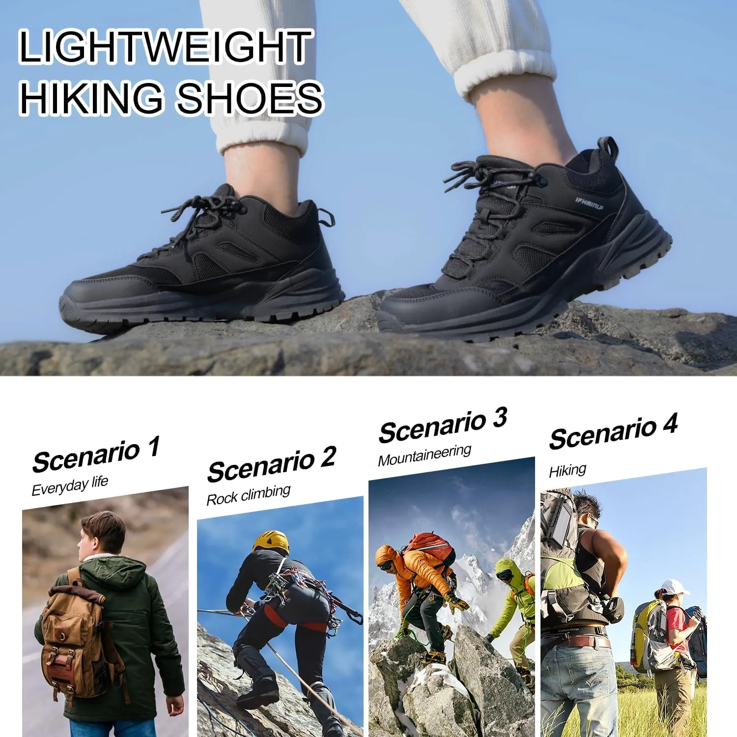 Mens Hiking Shoes Lightweight Non-Slip Breathable Trekking Hiking Outdoor Shoes Mountaineering Shoes