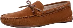 Mens Loafers Shoe Boat Shoes Flat Heel Comfortable Anti-Slip Round Toe Suede Vamp Moccasins Shoes Fashion Prom Slip-on