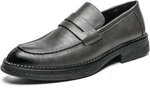 Mens Loafers Shoe Simple Slip On Penny Loafers Vegan Leather Anti-Slip Comfortable Flat Heel Casual Outdoor Slip-ons