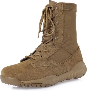 Men's Military Boots, Coyote Brown Tactical Combat Working Boots Lightweight Military Boots, US8
