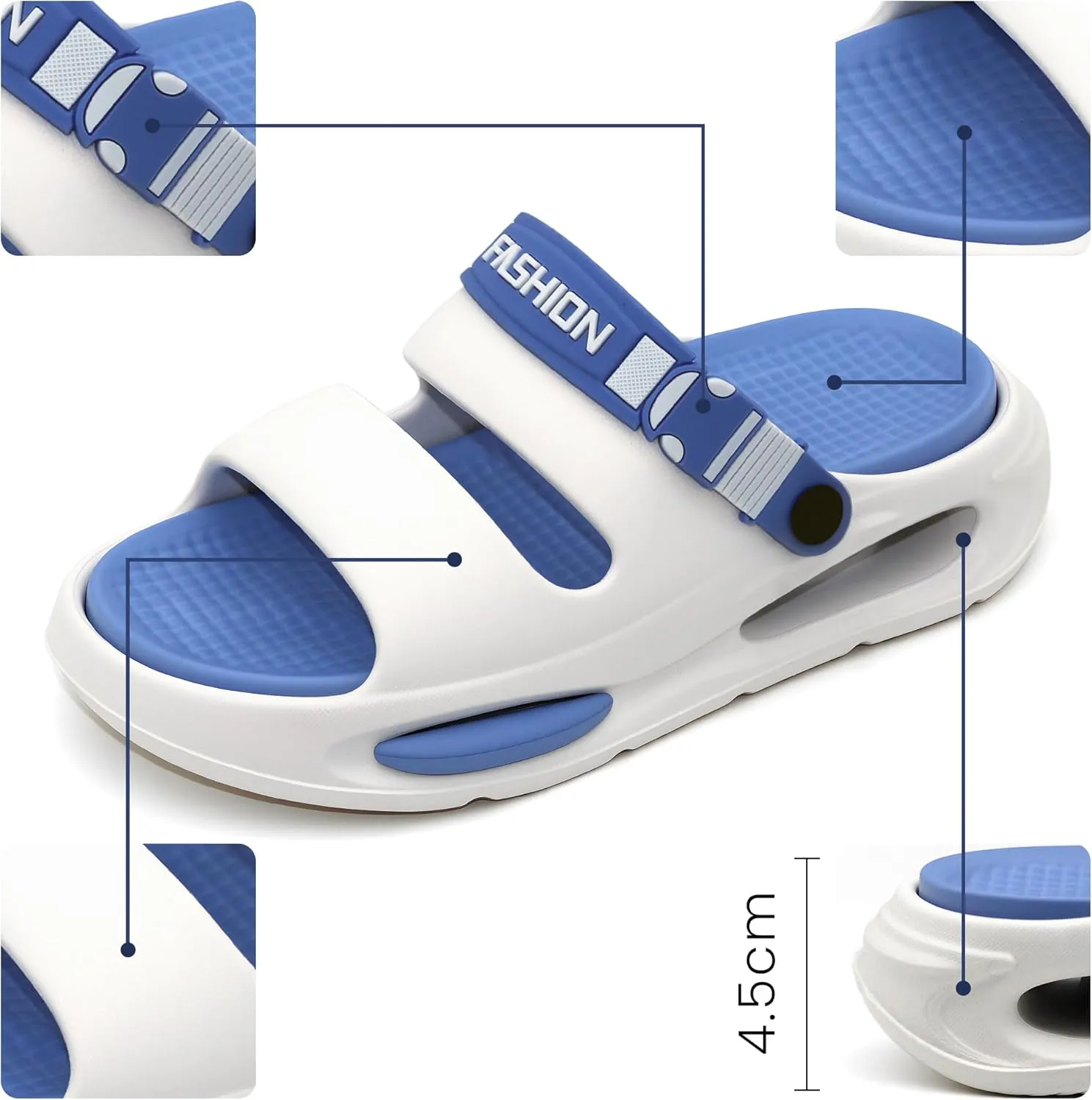 Men's Slide Sandals Indoor and Outdoor, Casual Slide Sandals for Men Spring Summer, Lightweight Comfortable Cushioned Open Toe Men’s Shoes