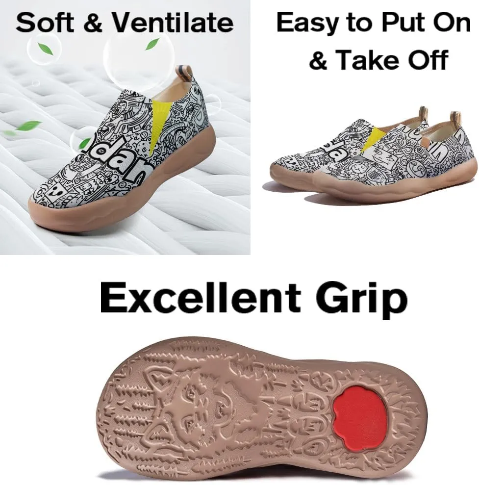 Men's Slip-on Knitted Walking Shoes, Casual and Lightweight Loafers, Comfortable and Breathable Travel Shoes