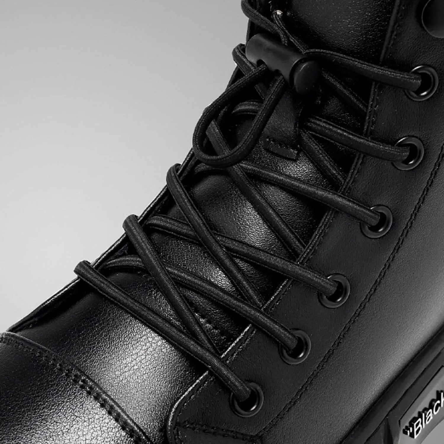 Men's Trendy Solid Color Ankle Boots Thick Sole Heightening High Top Boots Lace Up Non Slip Chukka Side Winter Shoes Men