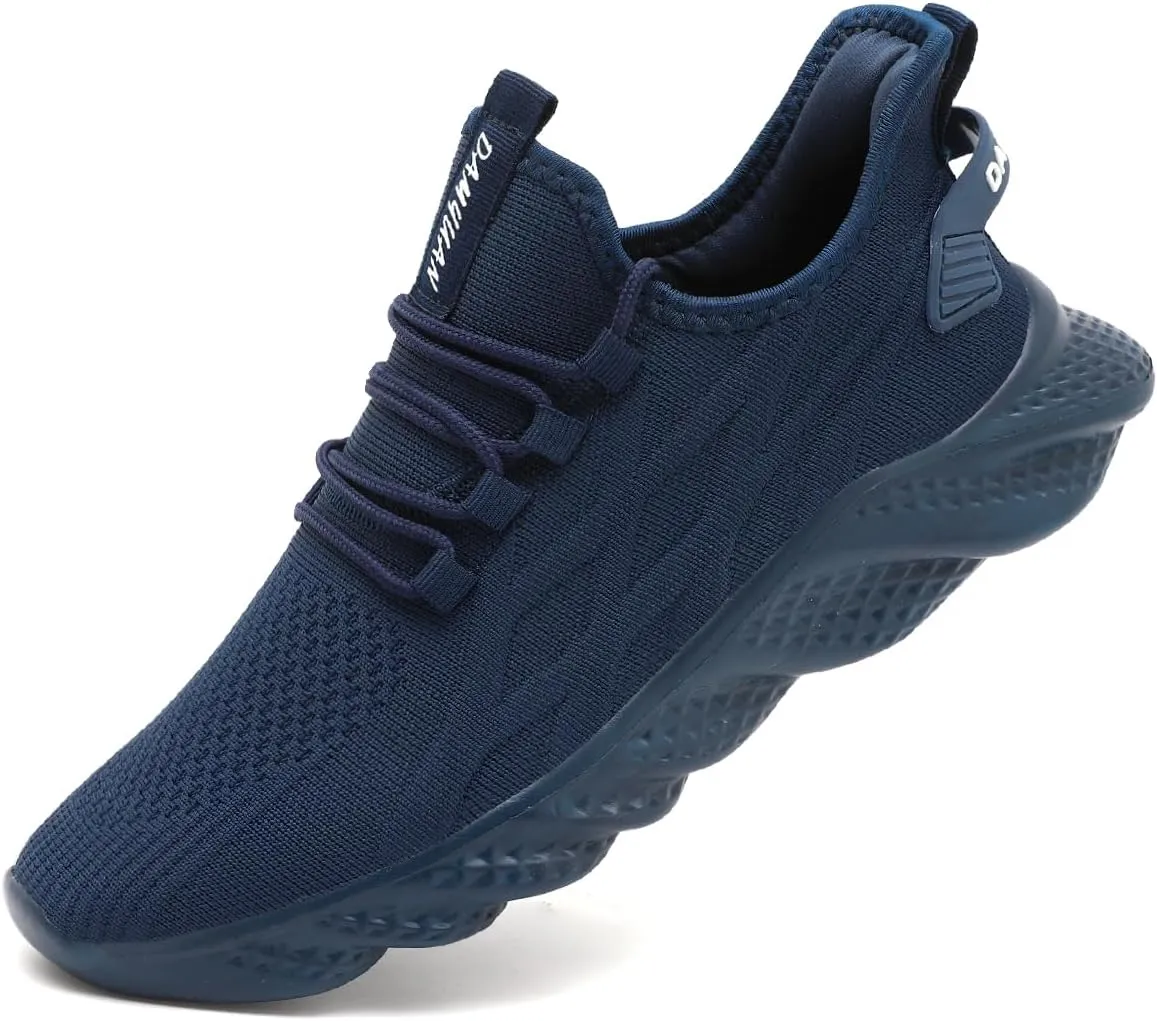 Men's Walking Running Shoes Sneakers Athletic Non Slip On Sports Tennis Fitness Shoes Casual Workout Lightweight Breathable Trainers Gym Fashion Mesh Soft Comfortable Shoe