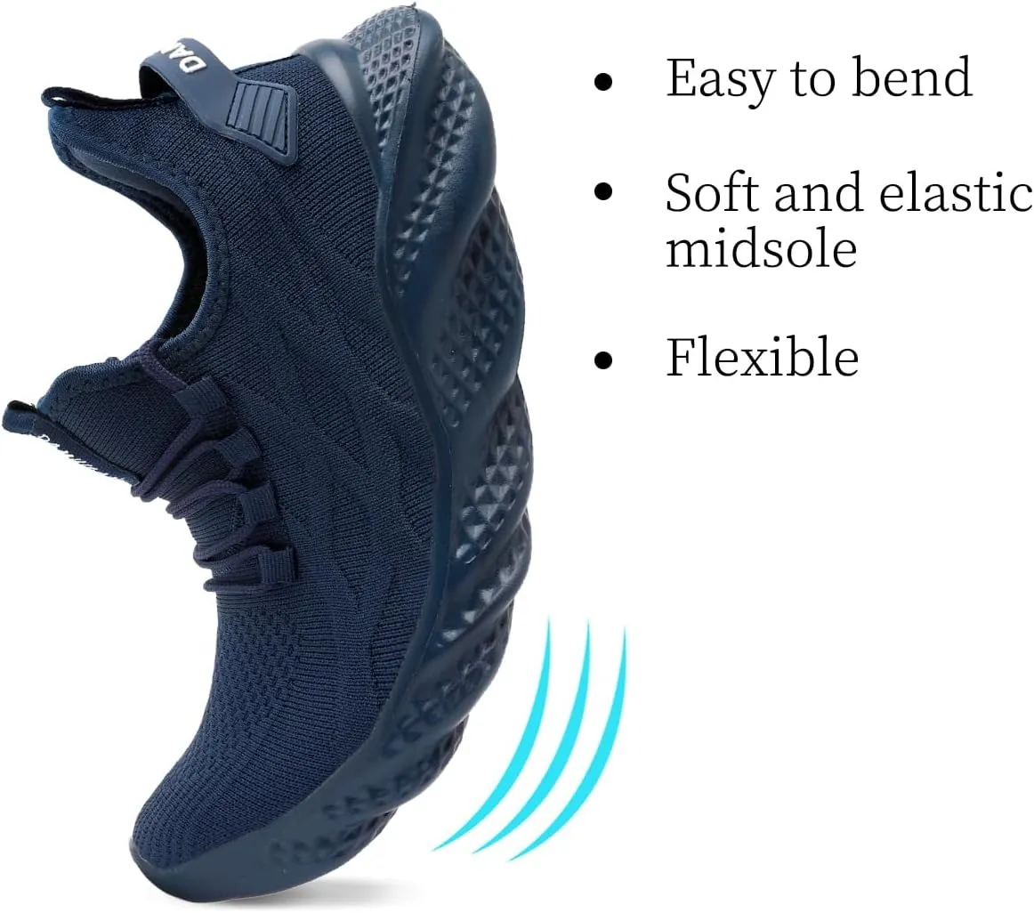 Men's Walking Running Shoes Sneakers Athletic Non Slip On Sports Tennis Fitness Shoes Casual Workout Lightweight Breathable Trainers Gym Fashion Mesh Soft Comfortable Shoe