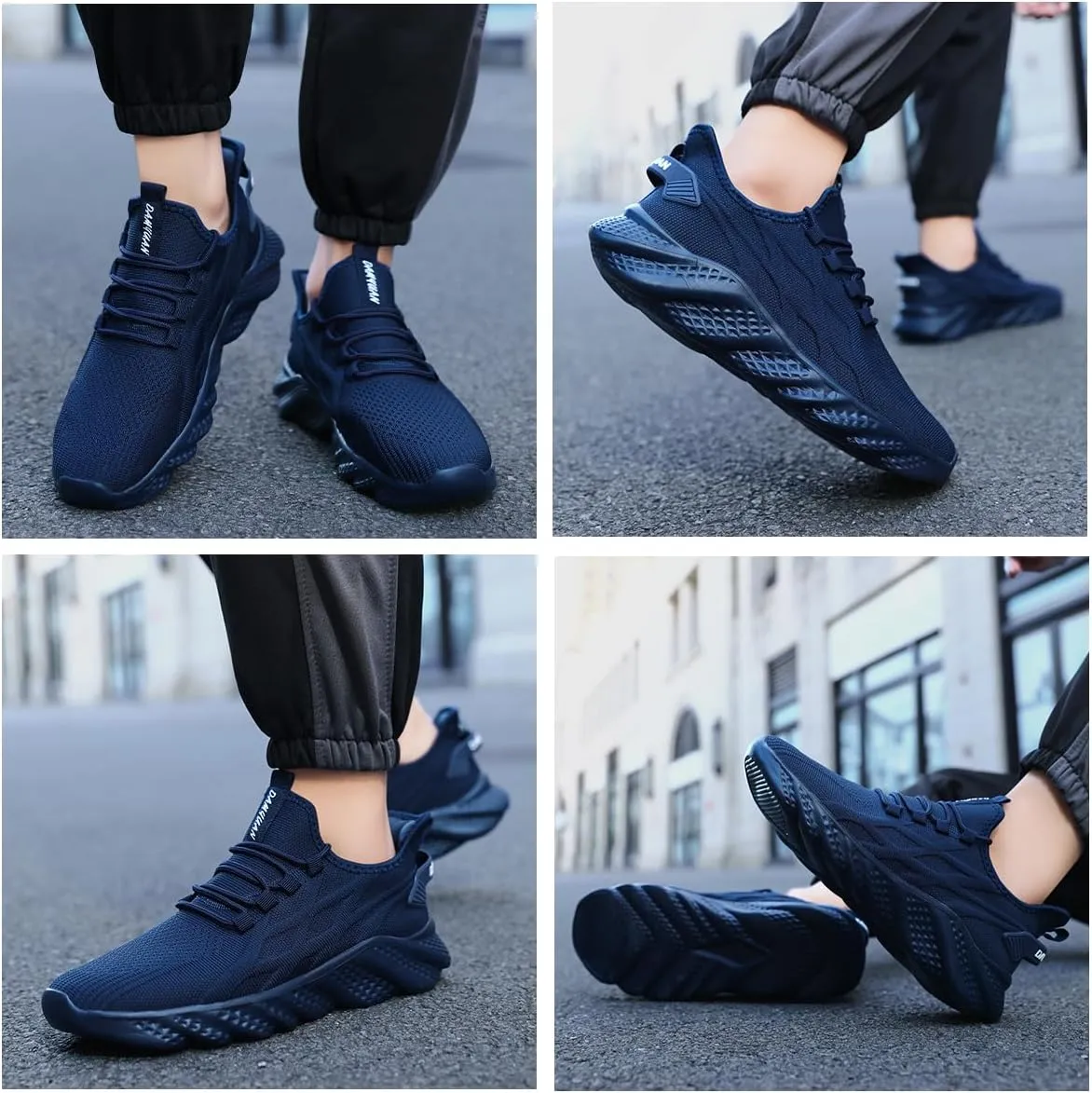 Men's Walking Running Shoes Sneakers Athletic Non Slip On Sports Tennis Fitness Shoes Casual Workout Lightweight Breathable Trainers Gym Fashion Mesh Soft Comfortable Shoe