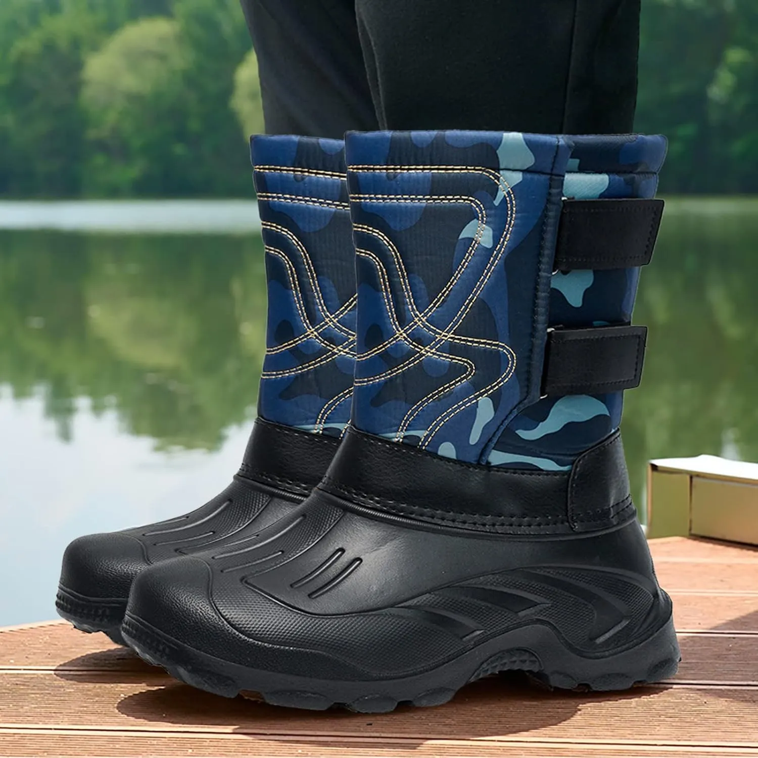 Men's Water Proof Insulated Snow Boots Cold Proof Mid Calf Boots Comfort Non Slip Winter Boots Warm Booties