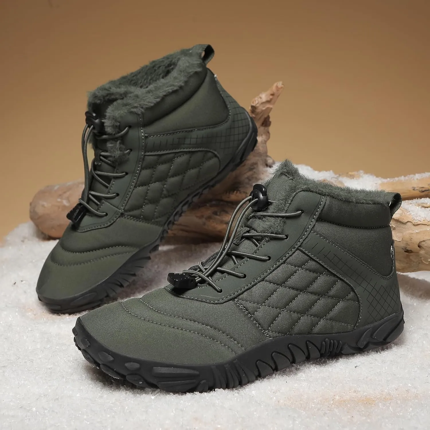 Mens Wide Shoes Toe Box Winter Cross Trainer Minimalist Anti Skid Shoes for Women Cotton Boots Sneakers Outdoor Ankle Boots Brown Black Green White