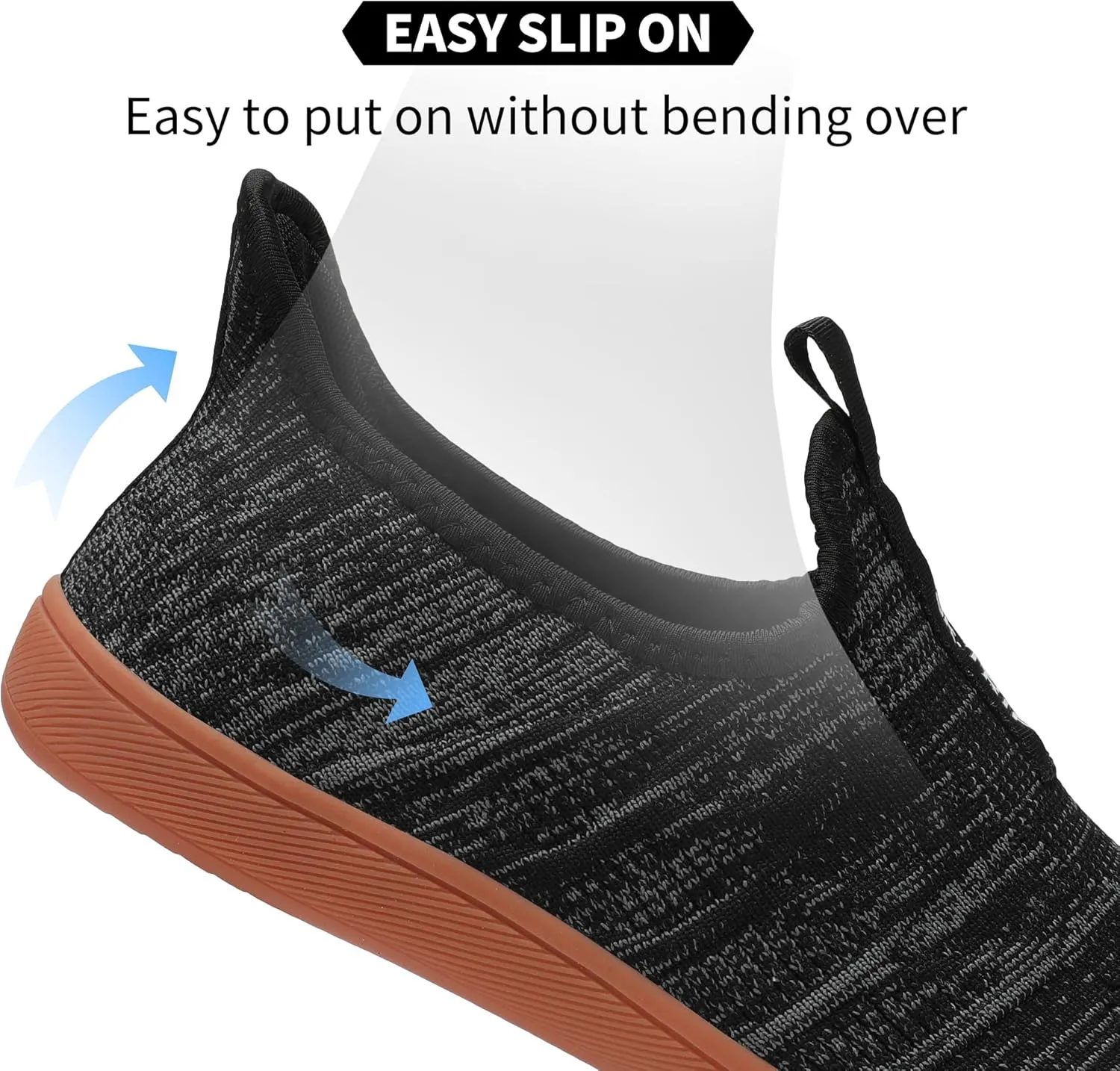 Men's Wide Slip On Minimalist Barefoot Walking Shoes Cross-Trainer Sneaker Lightweight Breathable Trail Running