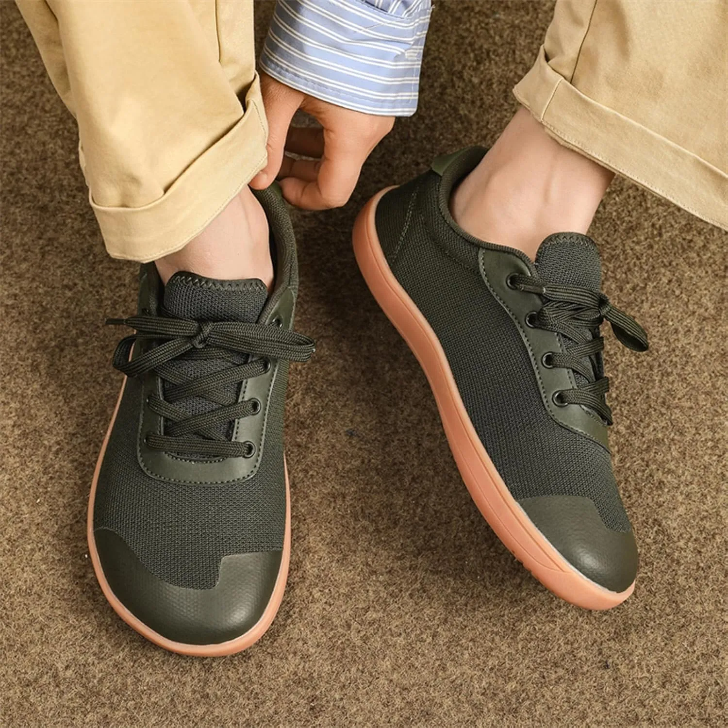 Men's Wide Toe Box Barefoot Running Shoes Casual Lightweight Zero Drop Sole Walking Trail Gym Sneakers Minimalist Trainer Shoes