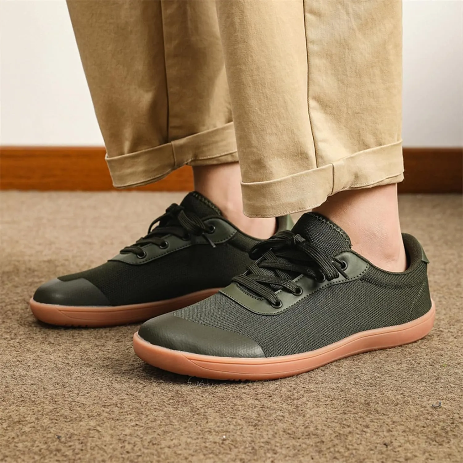 Men's Wide Toe Box Barefoot Running Shoes Casual Lightweight Zero Drop Sole Walking Trail Gym Sneakers Minimalist Trainer Shoes
