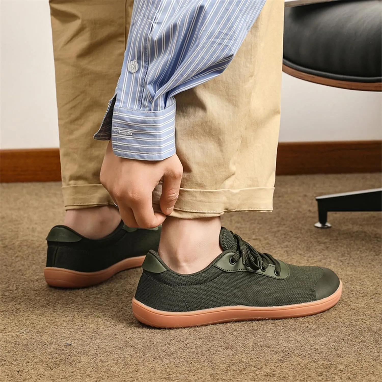 Men's Wide Toe Box Barefoot Running Shoes Casual Lightweight Zero Drop Sole Walking Trail Gym Sneakers Minimalist Trainer Shoes