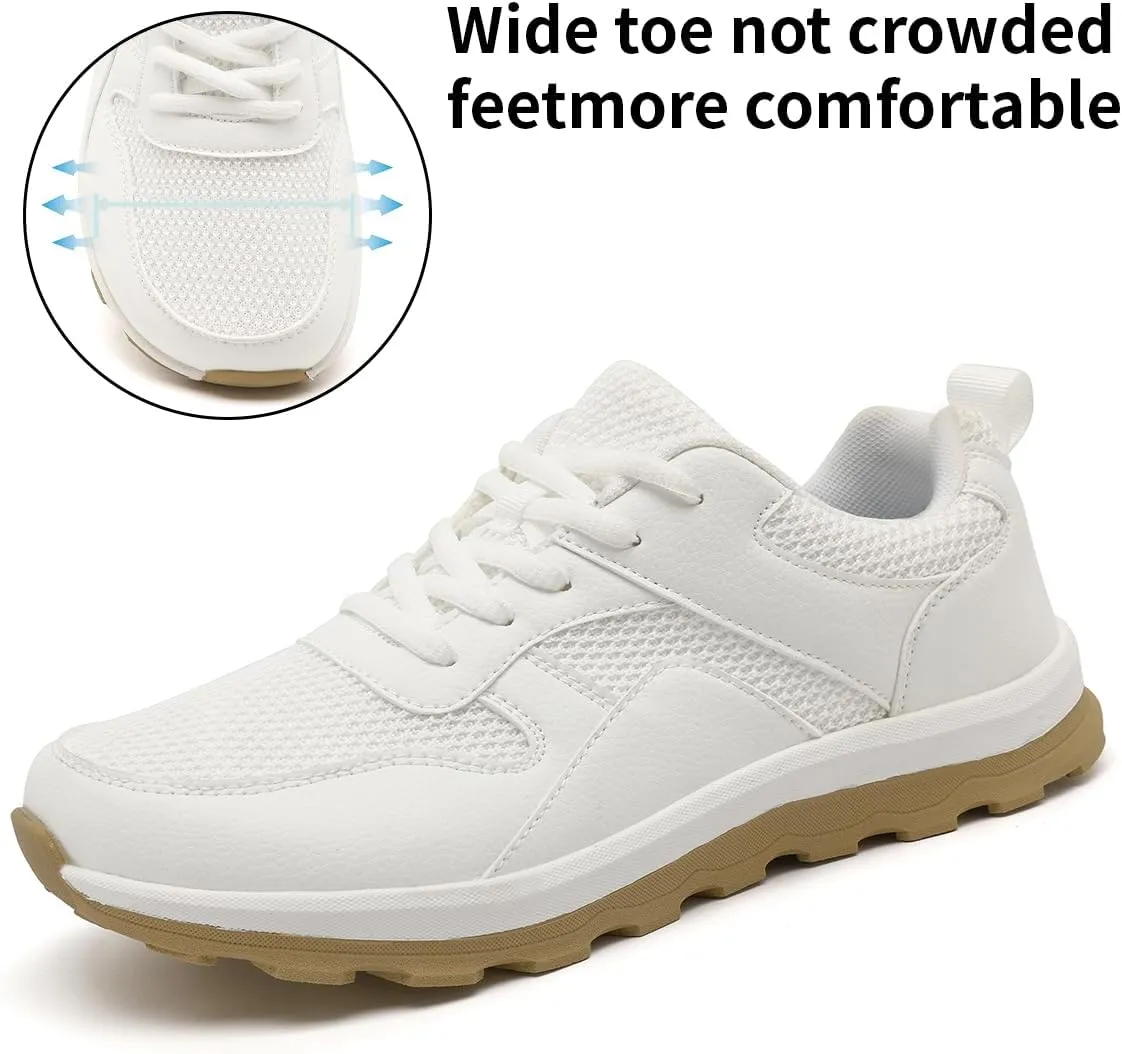 Mens Wide Toe Box Walking Shoes Zero Drop Slip On Sports Sneakers Camp Fitness Flat Sole Running Jogging Breathable Anti-Slip Outdoor Fashion