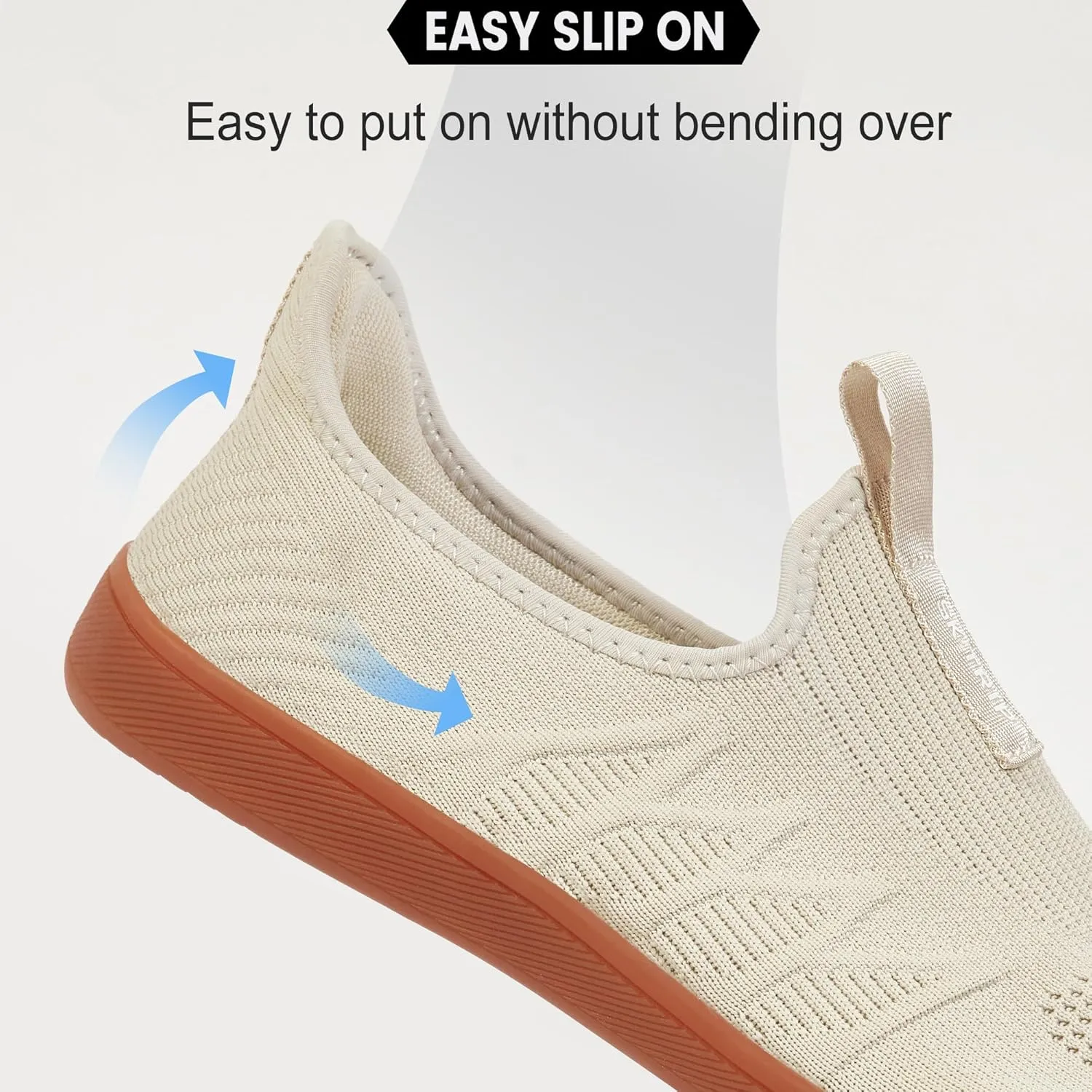 Men's Wide Walking Shoes Slip On Minimalist Barefoot Walking Shoes Cross-Trainer Sneaker Lightweight Breathable Trail Running