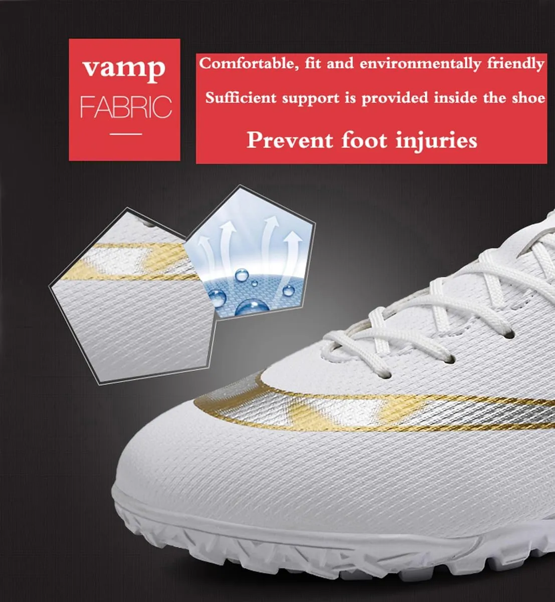 Mens Womens Kids Soccer Shoes Boys Outdoor Football Athletic Turf Mundial Team Cleat Running Sports Lightweight Breathable Anti-Skid Damping Shoes Low-top Comfort for Girls