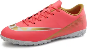 Mens Womens Kids Soccer Shoes Boys Outdoor Football Athletic Turf Mundial Team Cleat Running Sports Lightweight Breathable Anti-Skid Damping Shoes Low-top Comfort for Girls