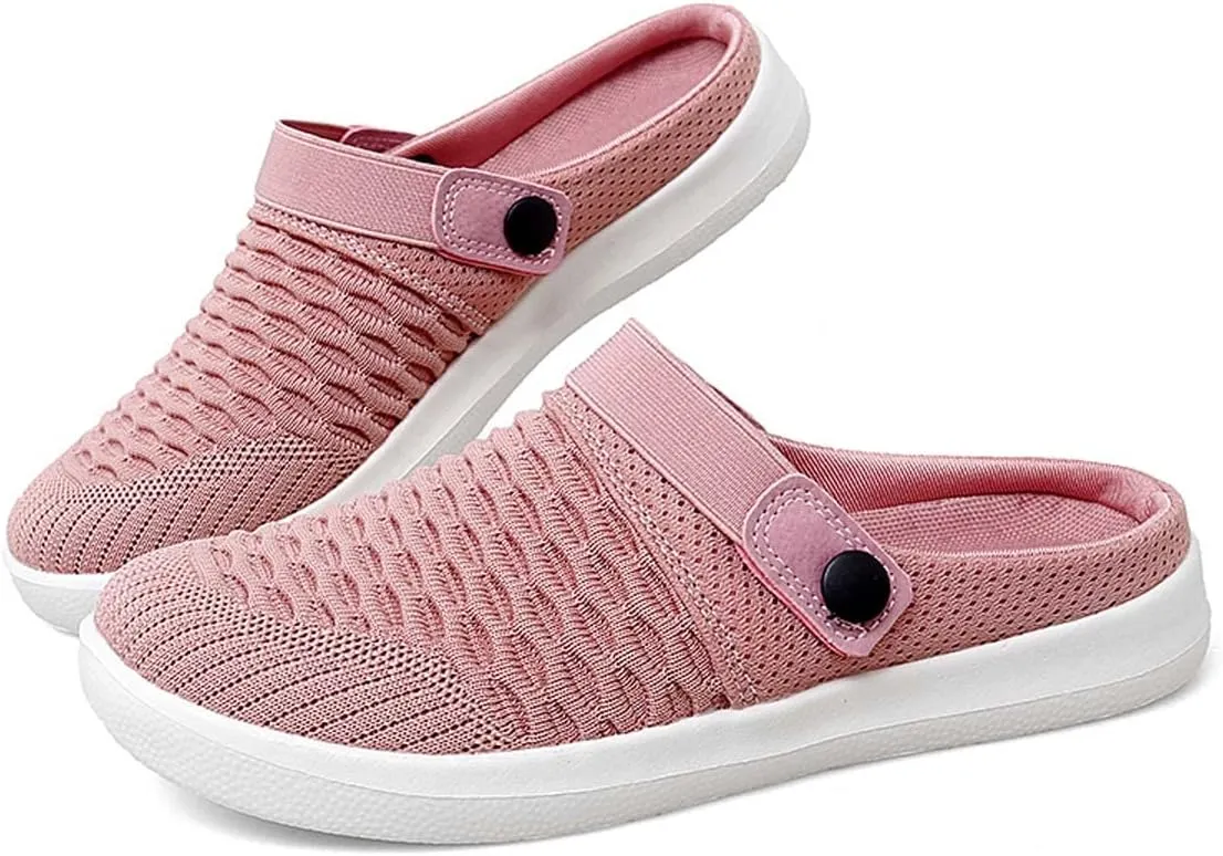 Men's Women's Summer Flat Sole Light Weight Breathable Mesh Quick Dry Beach Slippers Anti-Slip Garden Sandals Clogs Shoes Indoor Outdoor