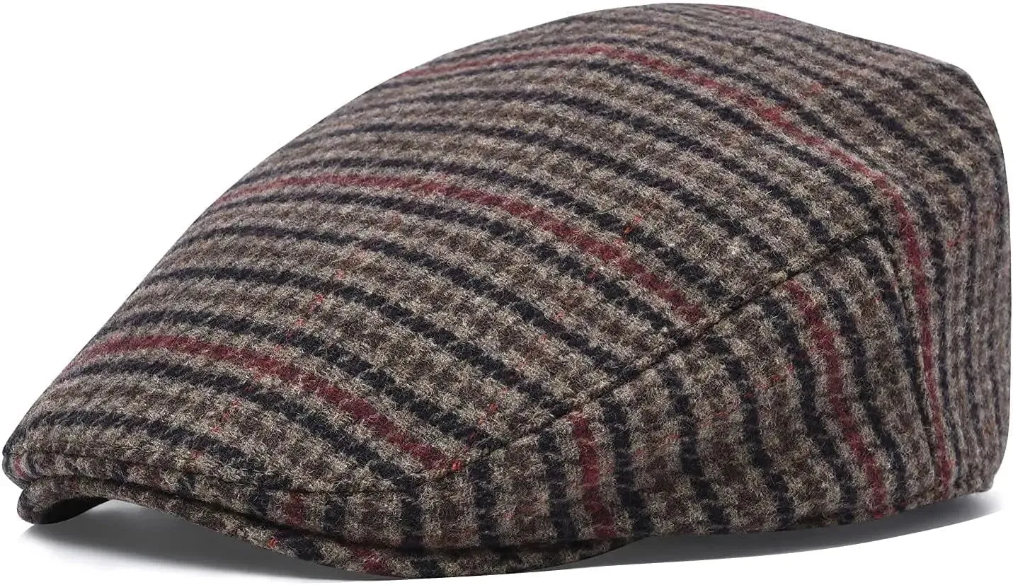 Mens Wool Flat Cap-Ivy Tweed