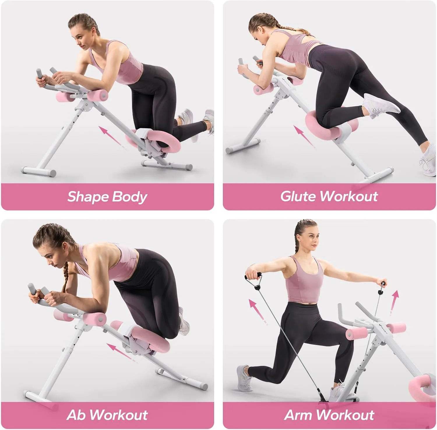 MERACH Ab Machine, Ab Workout Equipment, Adjustable Ab Trainer Machine for Abs Workout at Home Gym, Foldable, Knee Protection, Abdominal Trainer for Stomach Workout