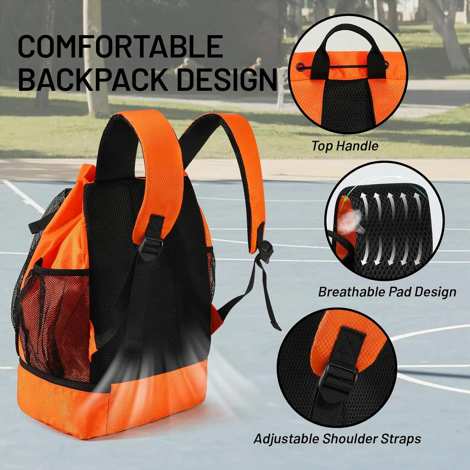 MIER Drawstring Basketball Backpack Soccer Bag with Shoe Compartment & Mesh Pocket Sports Gym String Backpack for Women Men, Lightweight