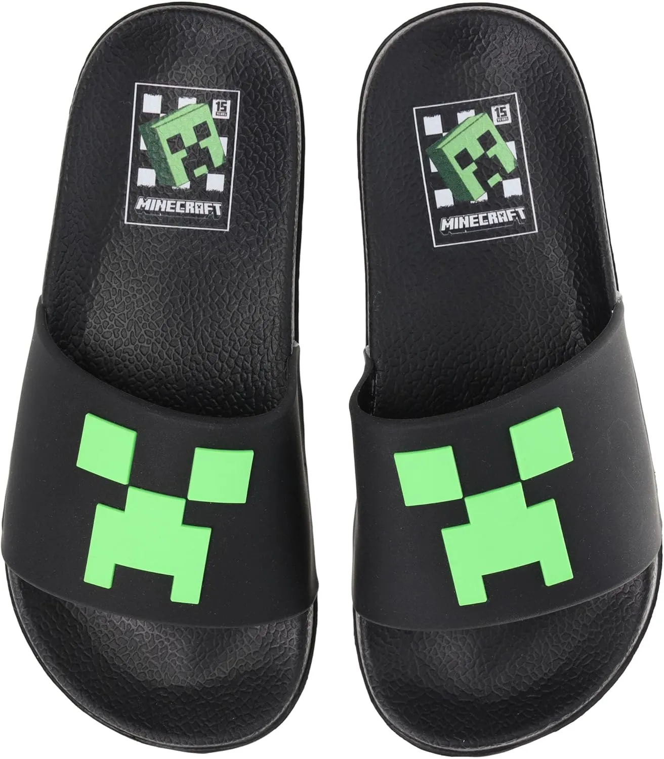 Minecraft Boys Creeper Sandals - Casual Comfort Poolside Outdoor