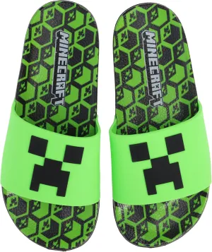 Minecraft Boys Creeper Sandals - Casual Comfort Poolside Outdoor