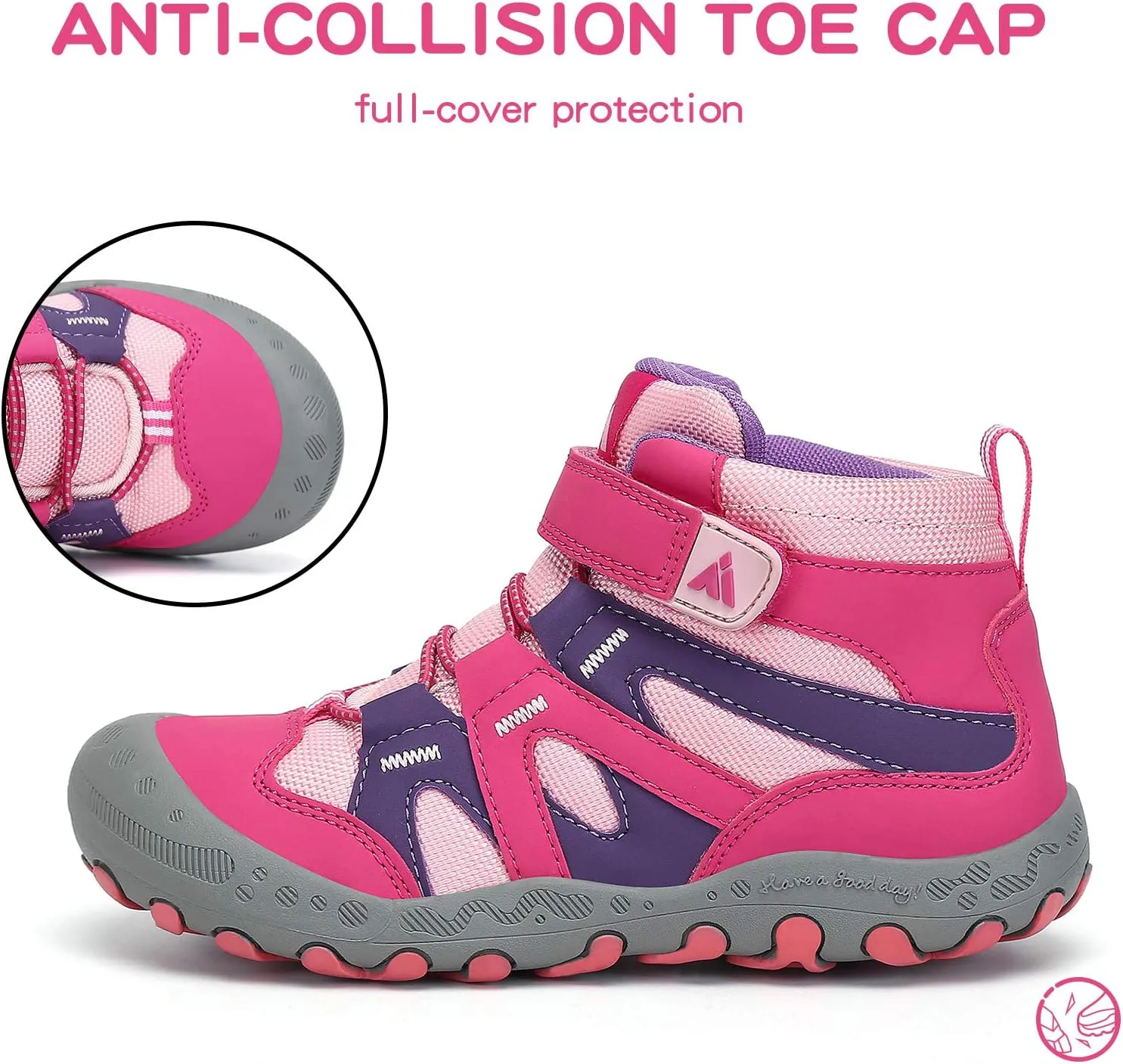 Mishansha unisex child Anti Collision Non Slip Sneaker Outdoor Trekking Hiking Shoe