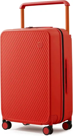 mixi Carry On Luggage Airline Approved 20'' Lightweight Luggage Wide Handle PC Hardshell Suitcases with Spinner Wheels & TSA Lock, Red
