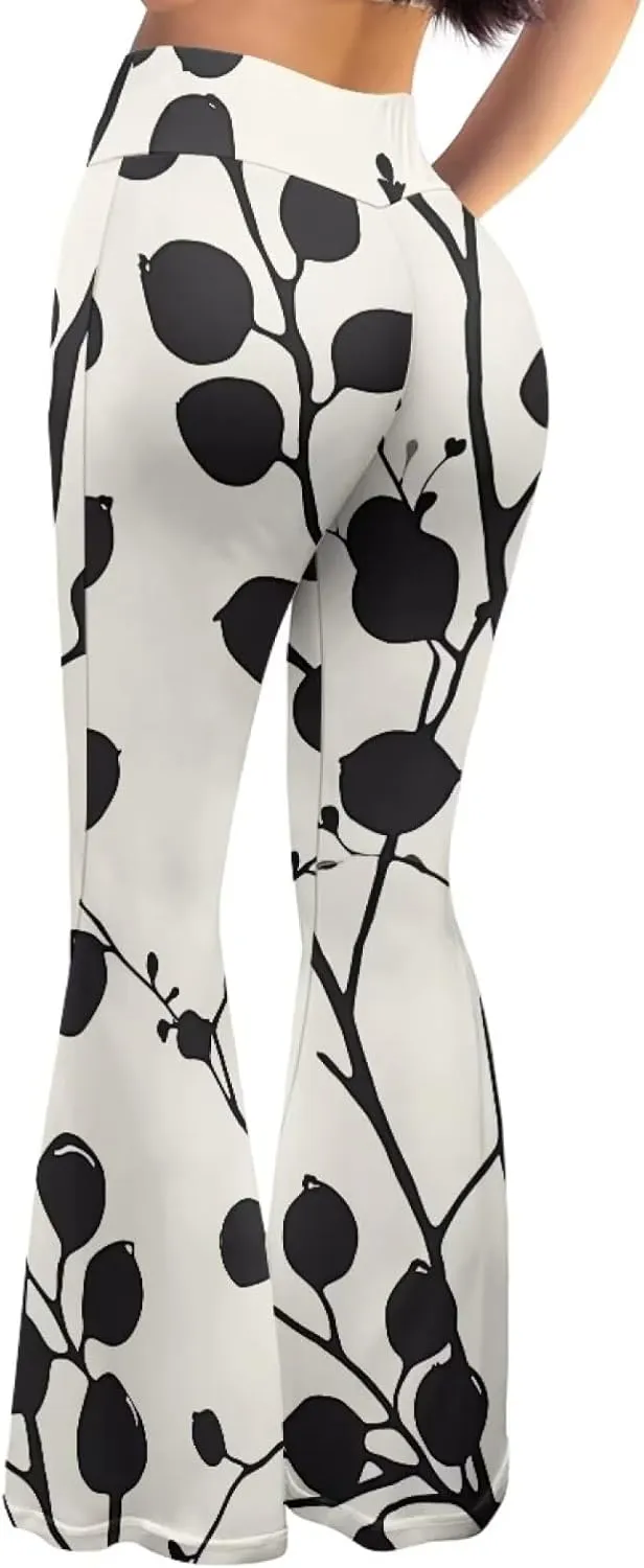 Modysero Comfy Yoga Pants Women High Waisted Bell Bottom Pants for Woman Personalized Print Flare Leggings Stretch