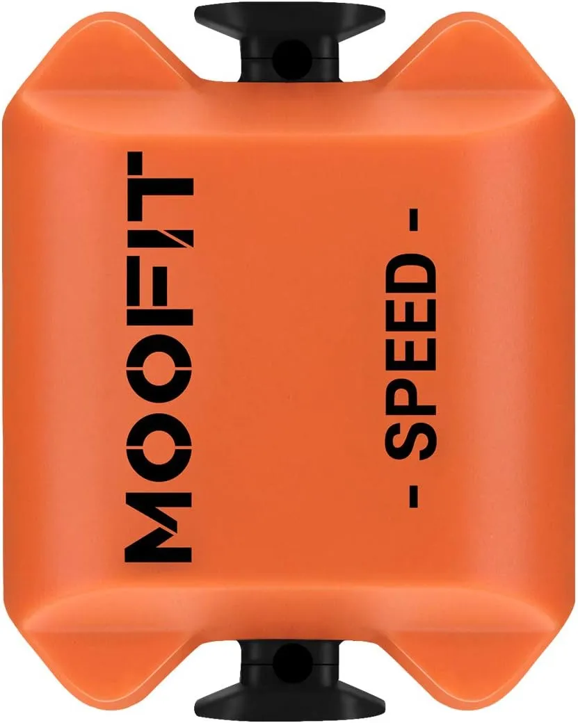 moofit Cadence Speed Sensor, Bluetooth & ANT  Wireless RPM Cycling Spin Bike Cadence Sensor for Wahoo/Coosporide/Rouvy/Peloton, IP67 Waterproof, Orange