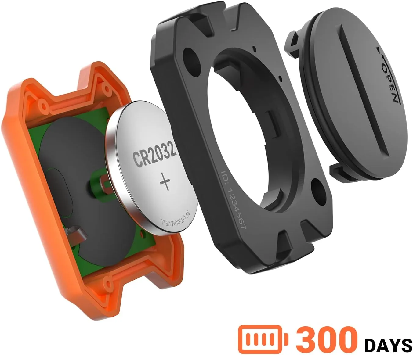 moofit Cadence Speed Sensor, Bluetooth & ANT  Wireless RPM Cycling Spin Bike Cadence Sensor for Wahoo/Coosporide/Rouvy/Peloton, IP67 Waterproof, Orange