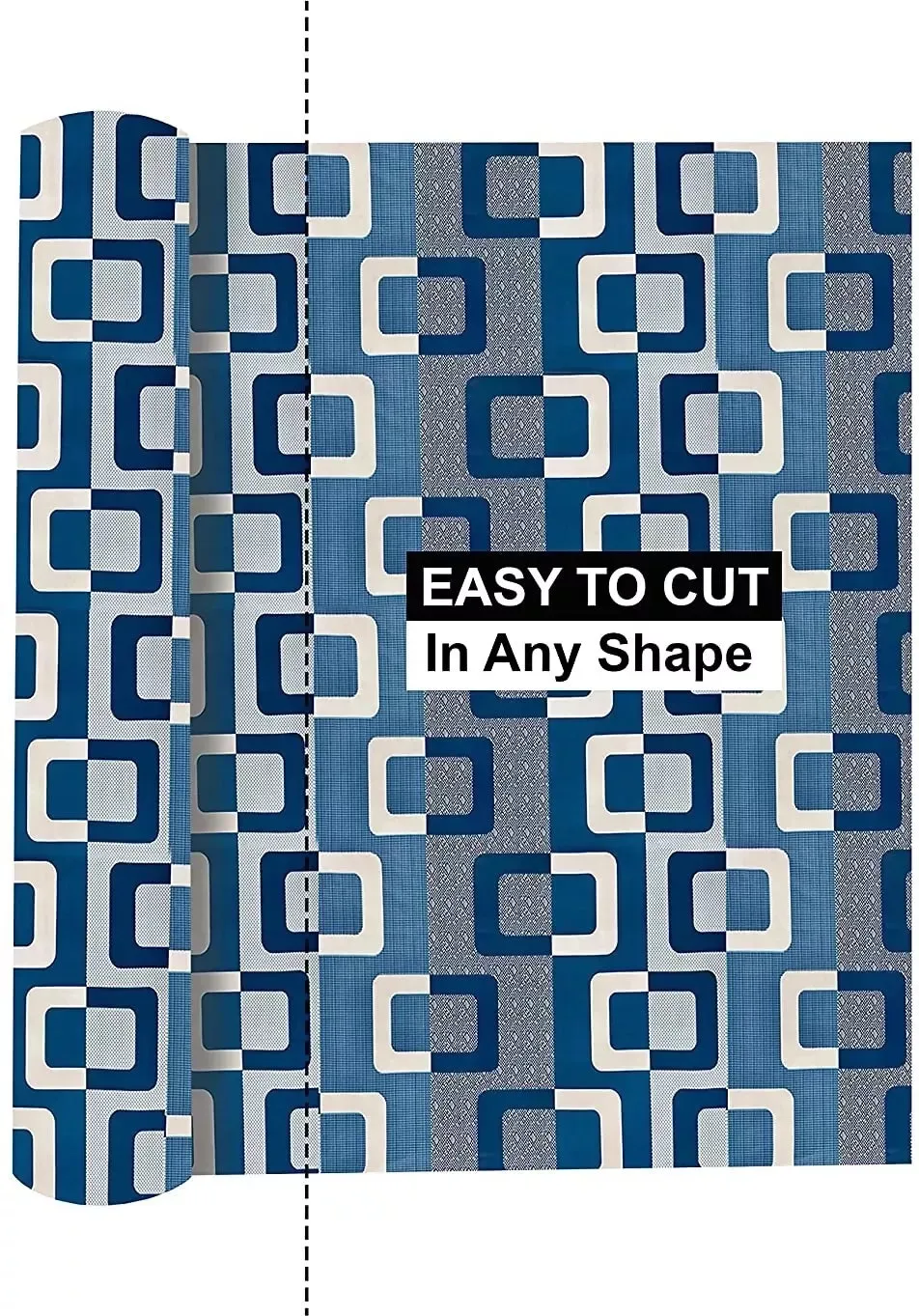Mopak Decor Shelf Liner 8M Kitchen Roll Anti-Slip Mat for Wardrobe, Drawer & Table – Size (45x800 cm, Blue)