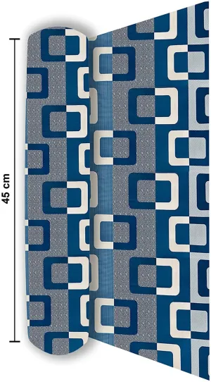 Mopak Decor Shelf Liner 8M Kitchen Roll Anti-Slip Mat for Wardrobe, Drawer & Table – Size (45x800 cm, Blue)
