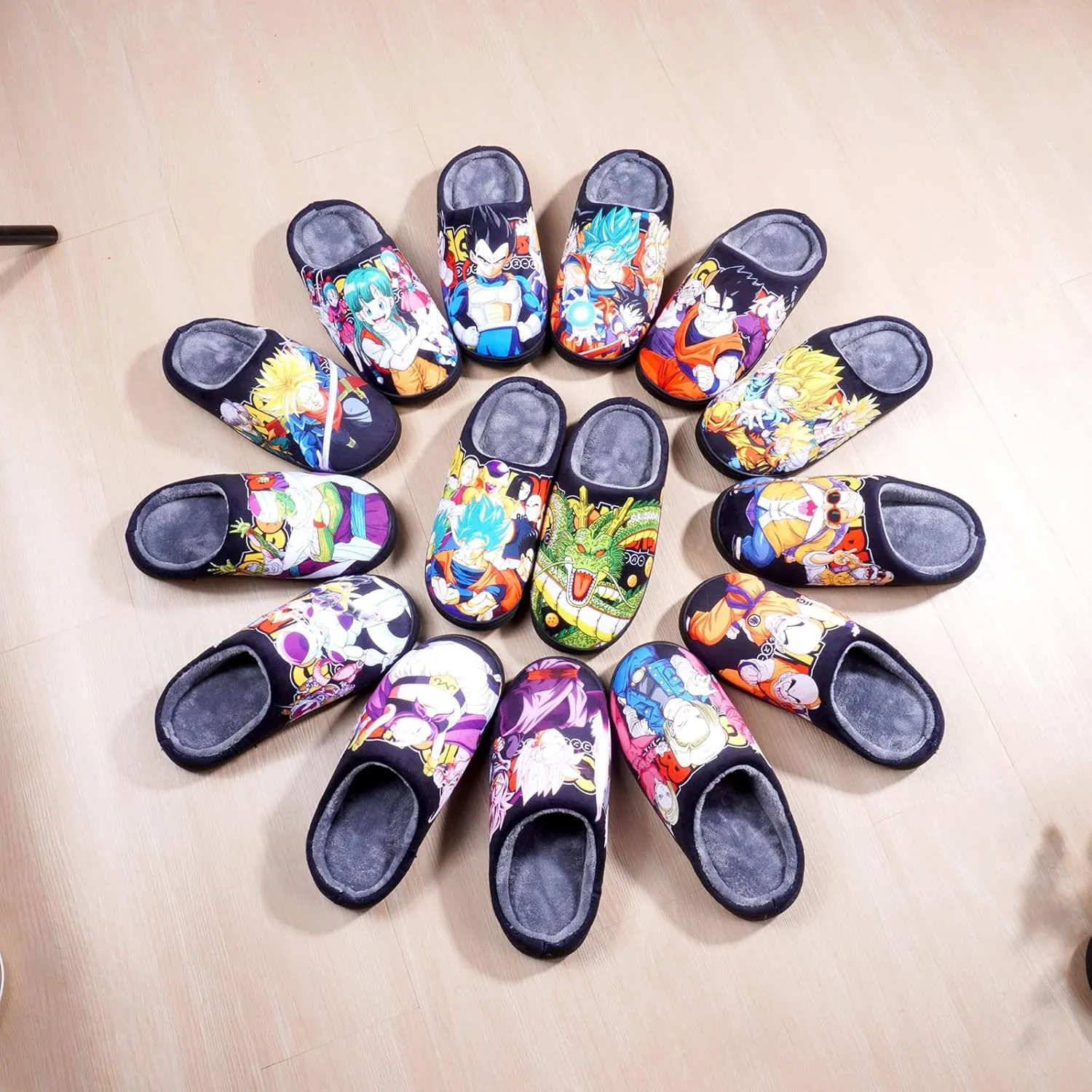 MOTOFUTURE Anime Slippers Women Men Fuzzy House Slippers Winter Anti-slip Scuff Outdoor Indoor Warm Plush Bedroom Shoes