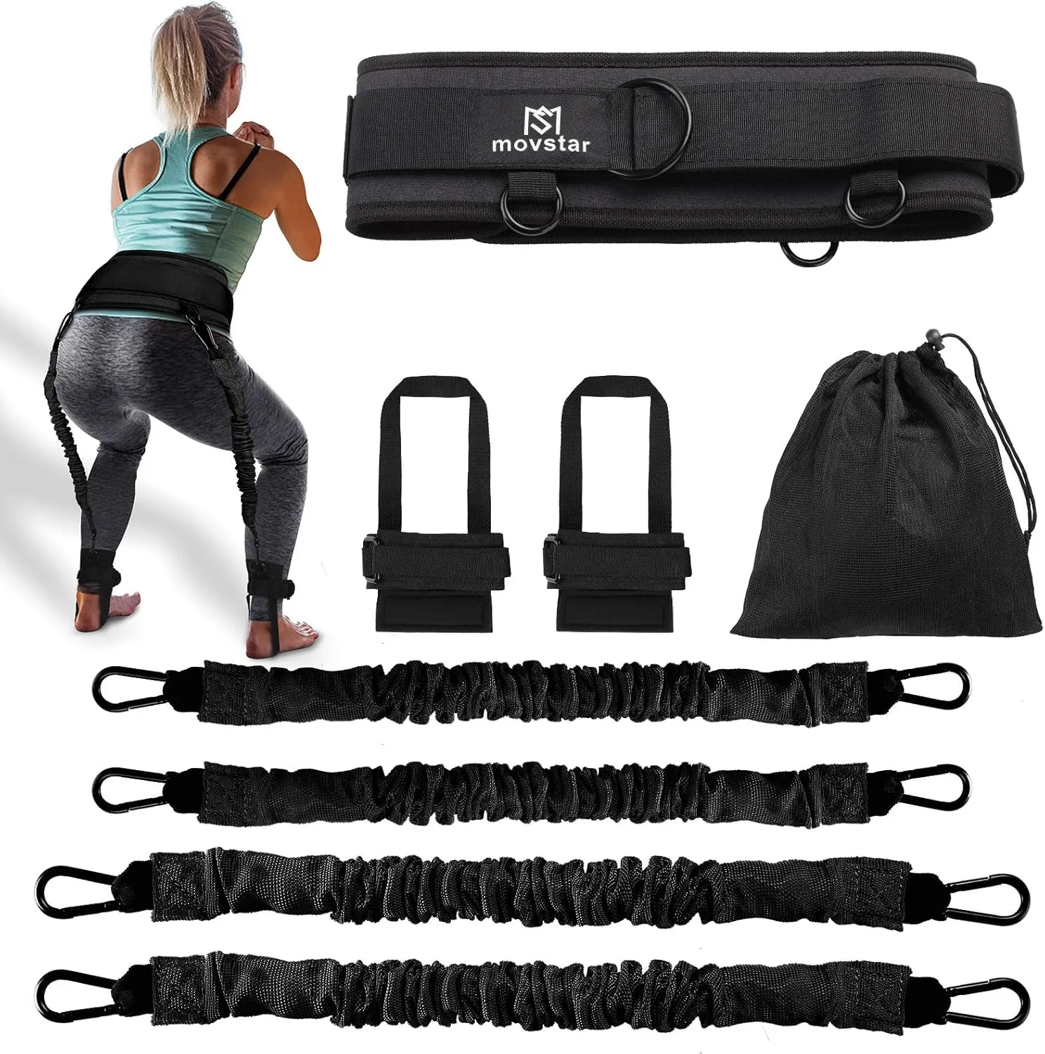 MOVSTAR Vertical Jump Trainer Leg Strength Basketball Volleyball Football Tennis Leg Agility Training