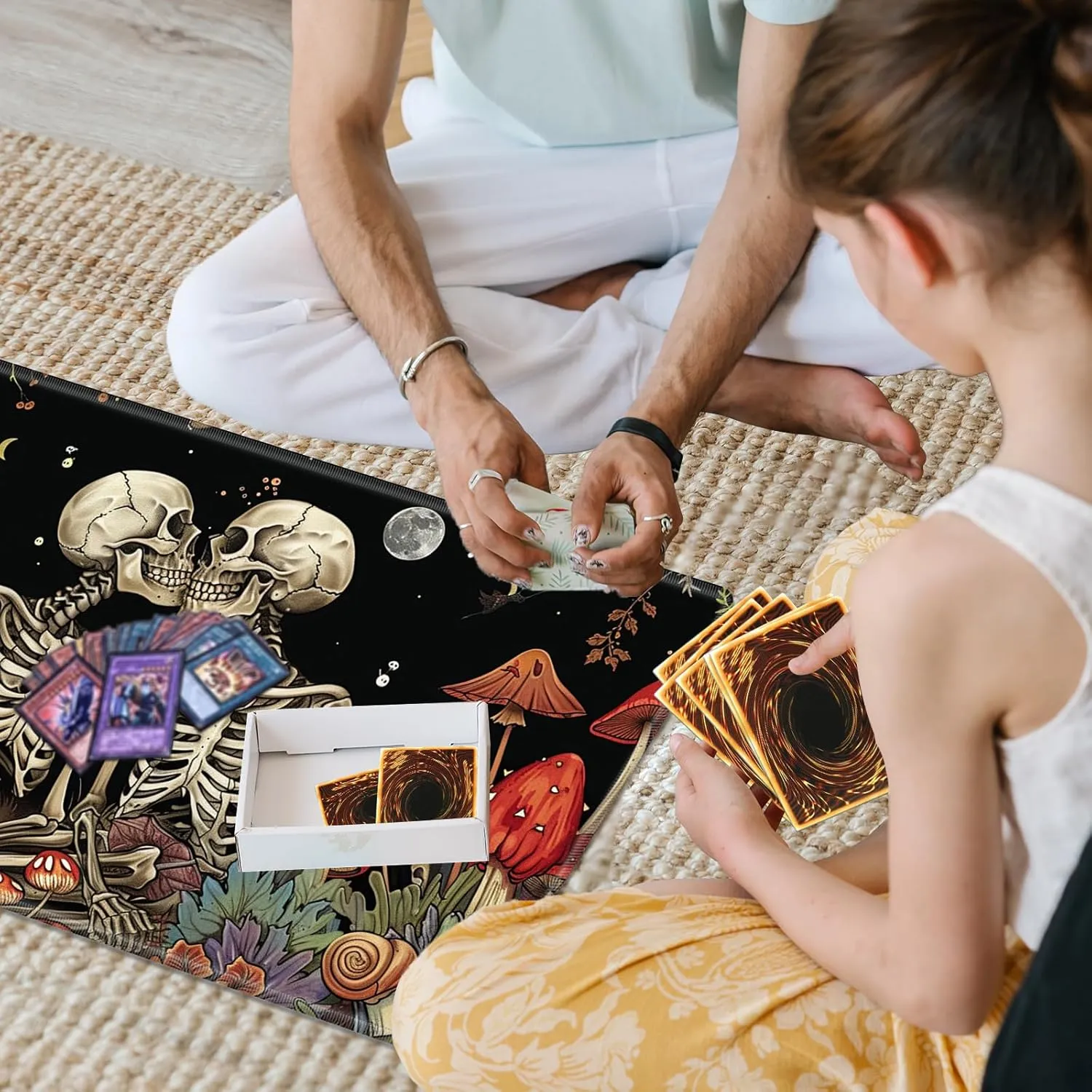 MTG Playmat,Game Play Mat for MTG TCG 24 x 14 inches Cards Game Playmats,Trading Card Game Stitched Play Mats Commander Deck Gaming Desk Mat Card Gameplay Mats,Kiss Skull