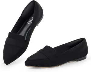 MUSSHOE Flats for Women Comfortable Pointed Toe Slip on Dressy Loafers for Women